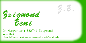 zsigmond beni business card